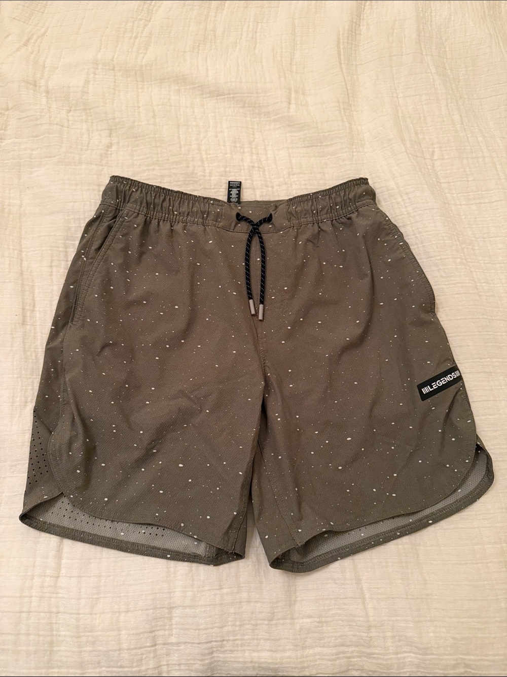 Legends Luka Olive Speckled Athletic Shorts - Medium w/ Liner 7”